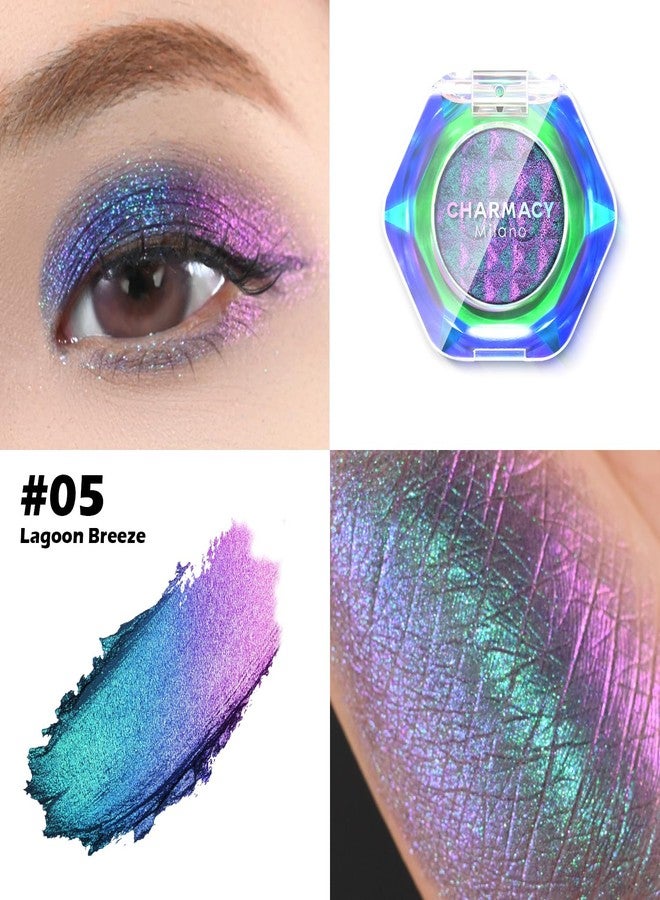 CHARMACY Multichrome Glitter Eyeshadow, Intense Pigmentation Chameleon Sparkling Eyeshadow, Bright Highlighter Duochrome Eye Make Up, Multi-Reflective Finishes Glitter Metallic Eye Makeup #05 - Image 3